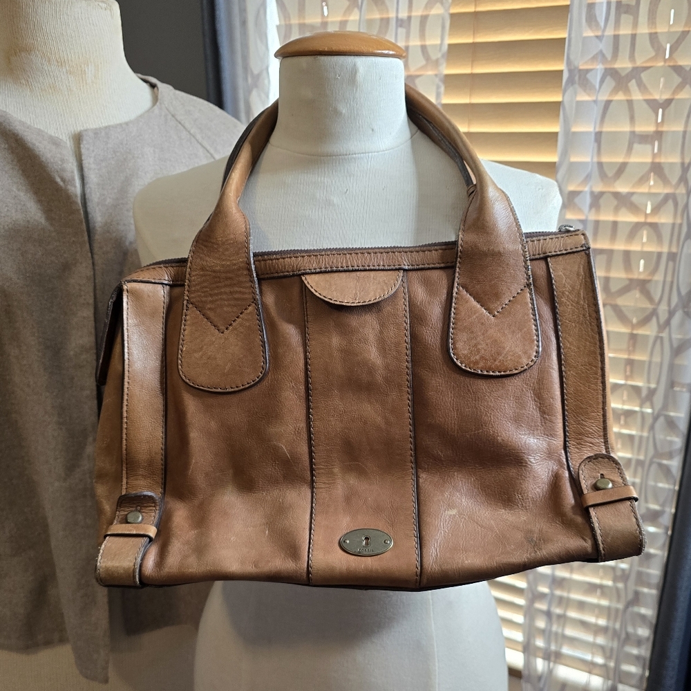 Large Fossil Vintage Revival Leather Shoulder Bag